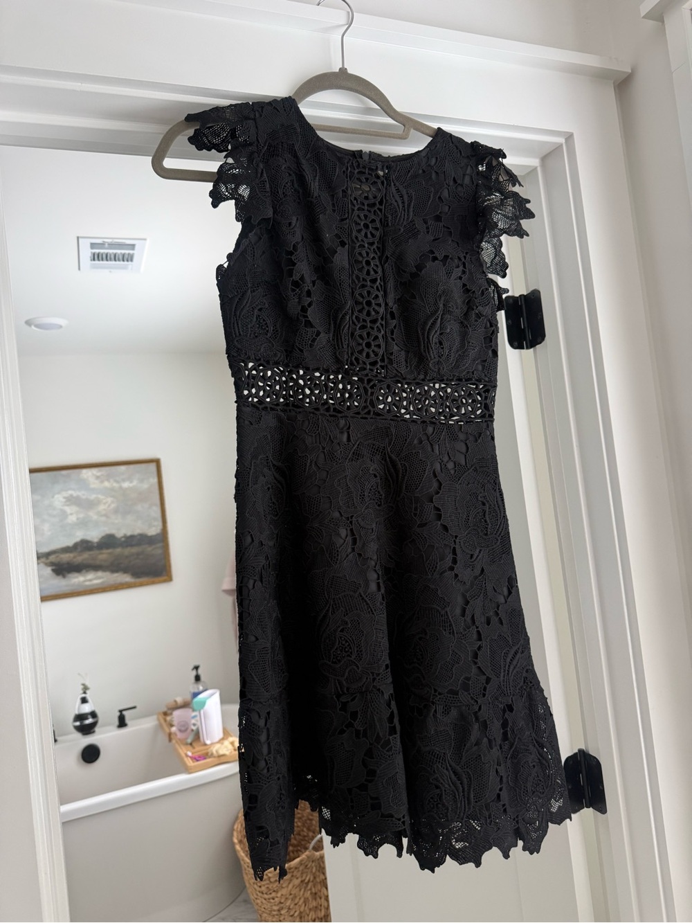 BB Dakota Black Lace Fit & Flare Dress